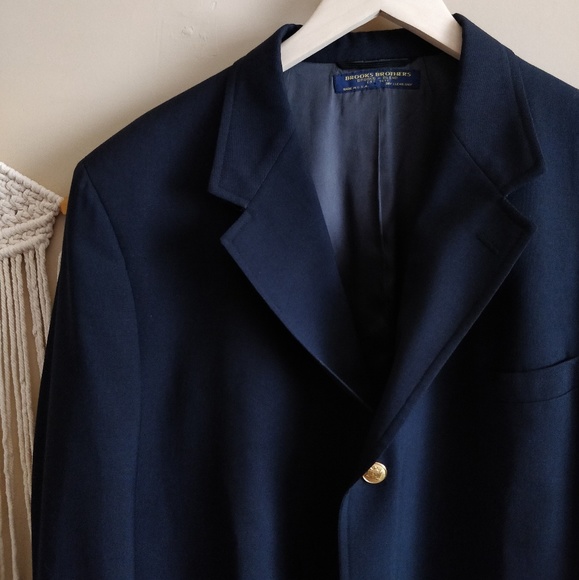 BROOKS BROTHERS Navy Blue 3 Button Blazer Jacket - Picture 2 of 8